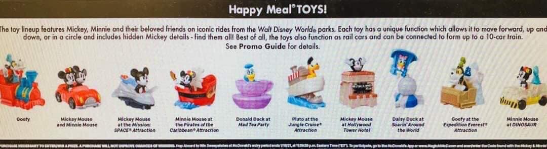 mcdonalds walt disney world happy meal toys