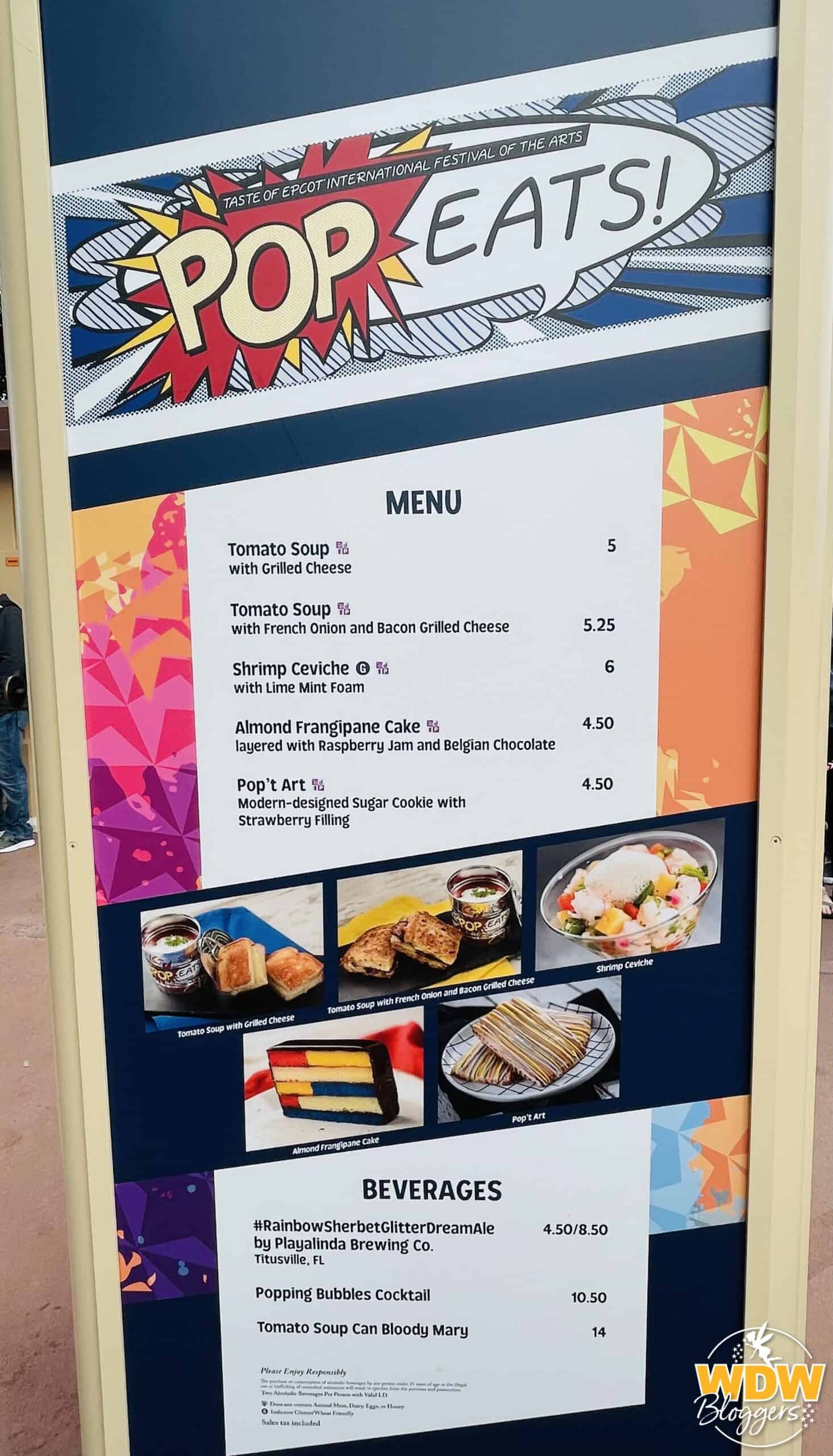 Epcot Festival of the Arts Pop Eats