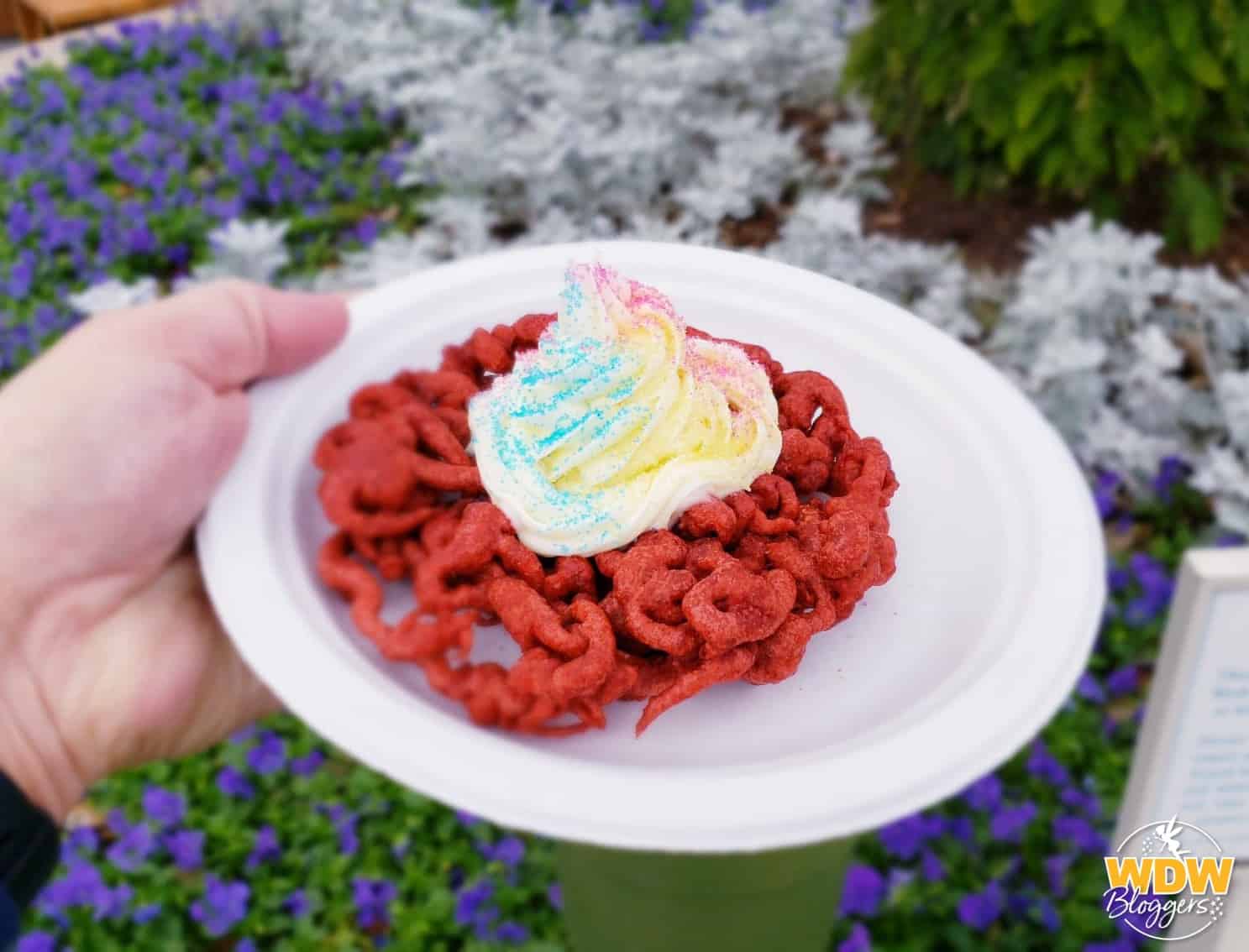 Epcot Festival of the Arts Red Velvet Funnel Cake 2