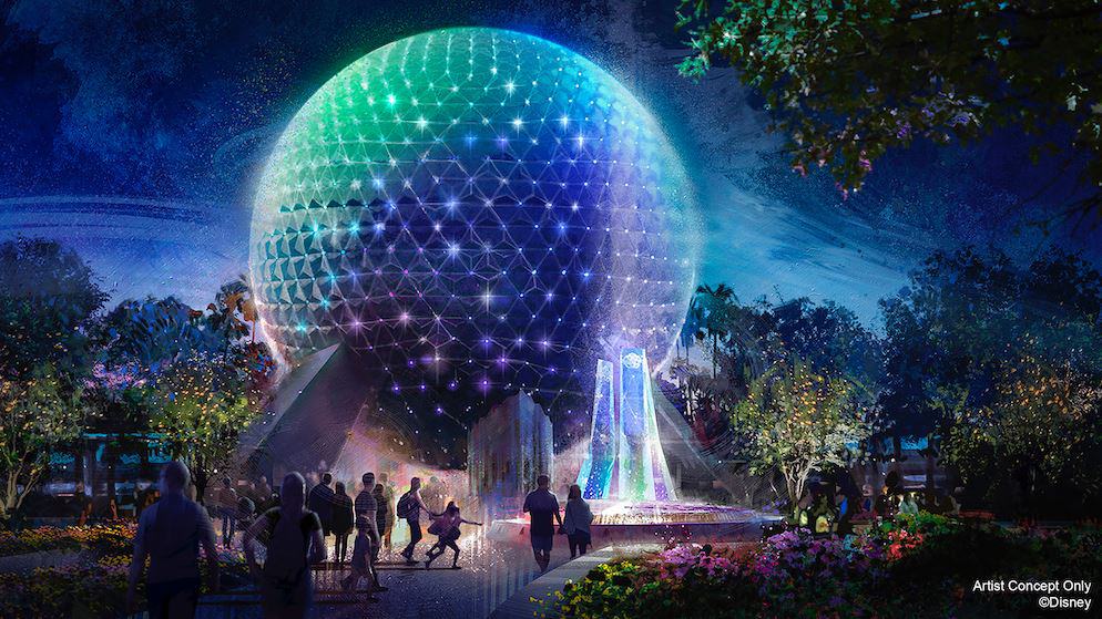 Walt Disney World 50th Celebration Epcot Nighttime Lights EARidescence